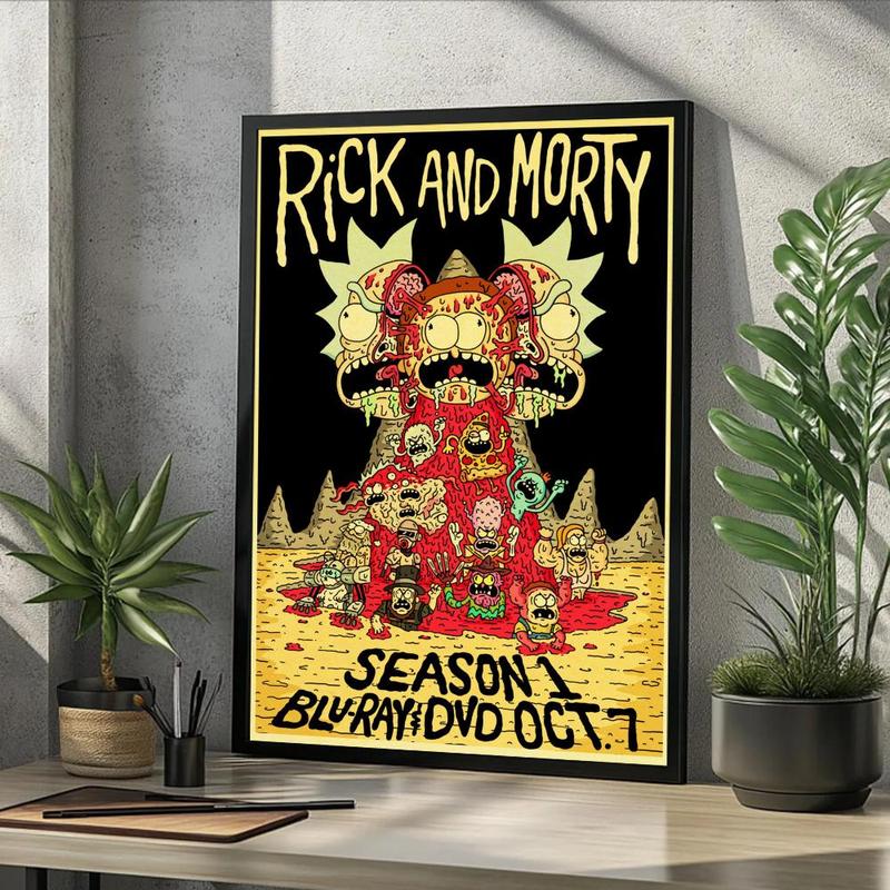 Vintage Cartoon Anime R-Rick And M-Morty Painting Calligraphy Fashion Canvas Wall Art Poster, Modern Aesthetic Waterproof Print, Fade-Resistant & Scratch-Proof Texture, Trendy Home Decor for Living Room Bedroom Office, Multiple Sizes Vintage Cartoon Anime R-Rick And M-Morty Painting Calligraphy Fashion Canvas Wall Art Poster, Modern Aesthetic Waterproof Print, Fade-Resistant & Scratch-Proof Texture, Trendy Home Decor for Living Room Bedroom Office, Multiple Sizes