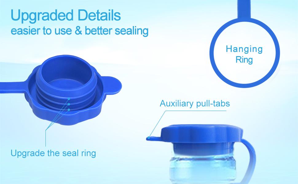 5 PCS 3 & 5 Gallon Water Jug Cap, Upgrade Reusable Replacement Caps, Non Spill Lids for 55mm Water Bottle