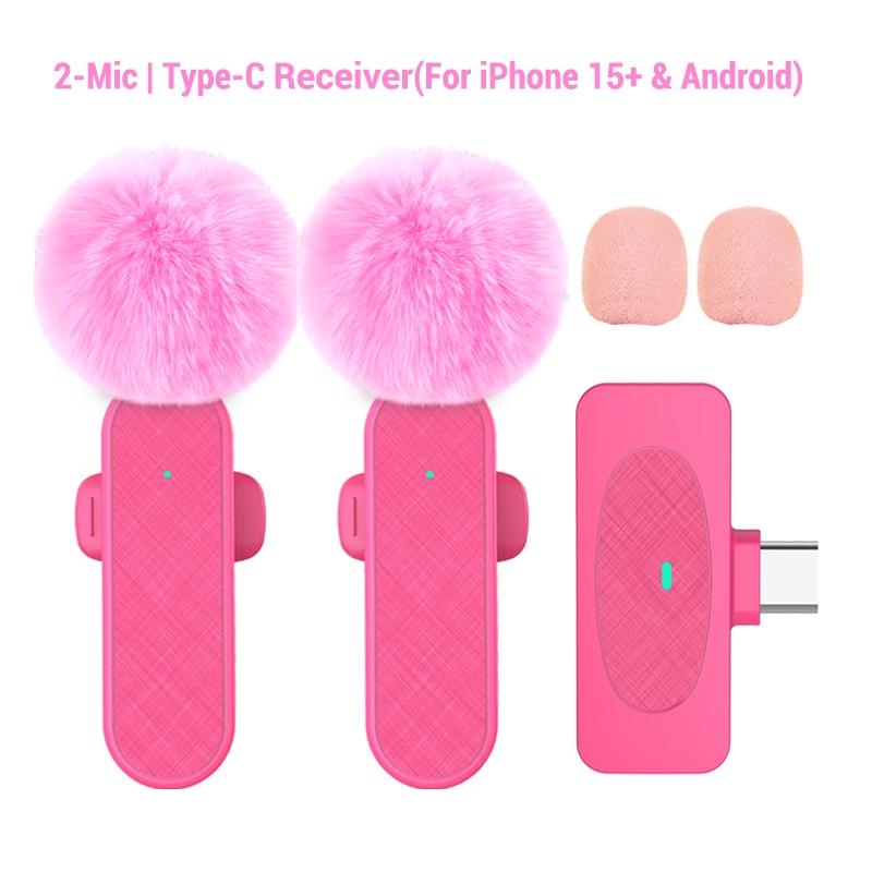 Professional Wireless Lavalier Microphone with Intelligent Noise Cancelling, Plug & Play for iPhone and Android Smartphones, Rechargeable Lapel Mic for Video Recording, Teaching, Interviews and Podcasts