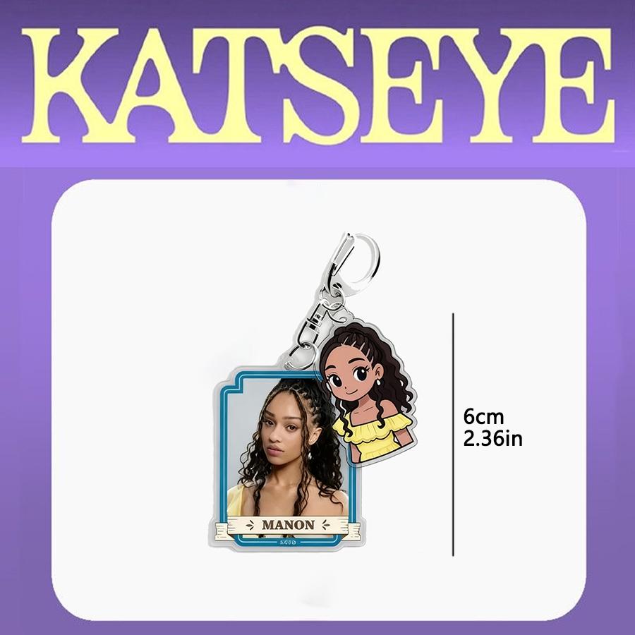 1 piece KATSEYE EYEKONS <GAbriela><Gnarly><Touch> Keychain, pendant, suitable for clothing, bags, car keys, creative and cute party decoration, Christmas gift, Valentine's Day, birthday celeb, Keychain Kawaii, Trendy Cute Keychain