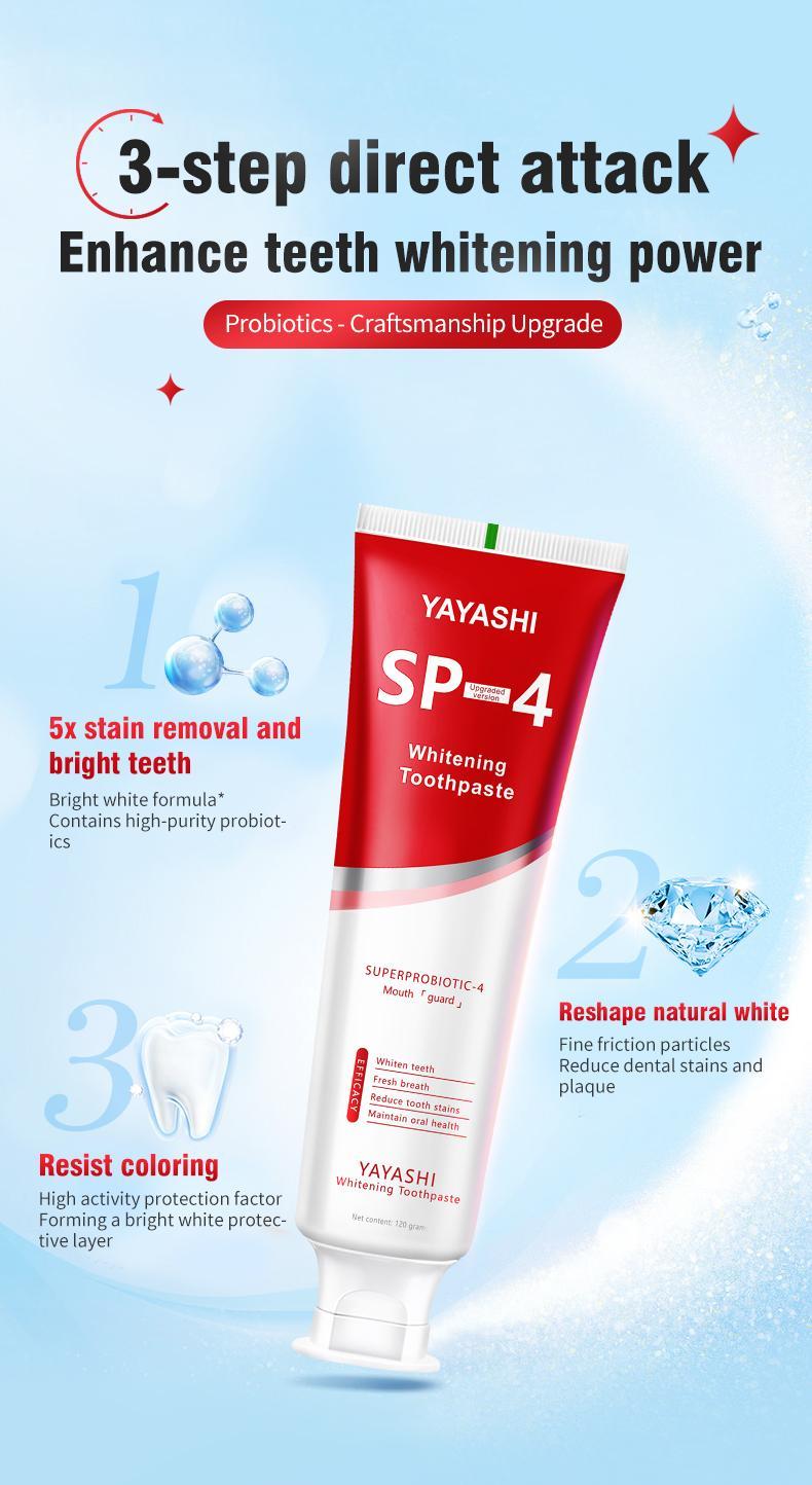 [Upgraded Version] SP-4 Probiotic Whitening Toothpaste, Free of Fluoride, Hydroxyapatite, Anti plaque, Oral Health Management Teeth Whitening Solution Effect is better than SP-6 and SP-7,SP-8 SP-6 SP-4 sp-8 sp-6 sp-4 sp8 sp6 sp4 SP-10 super  probiotics