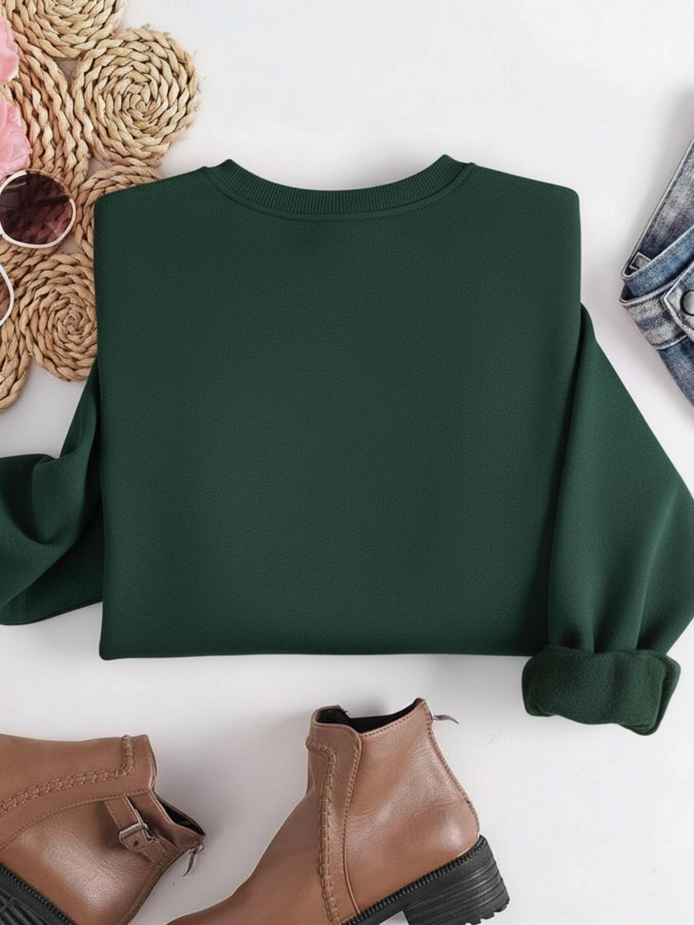 Women's Panther Print Sweatshirt, Casual Vintage Washed Cotton Long Sleeve Pullover, Fitted Round Neck Sporty Style, Fall Winter Fashion