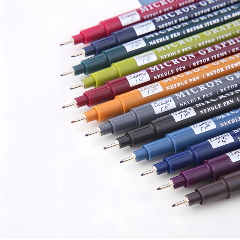 12 Colors 0.5 Micro, Fineliner Pen Set Ink, Fine Point Pen, Fine Tip Markers, Multi-liner, Sketching, Anime,Artist Illustrating/Technical Drawing,Office Documents