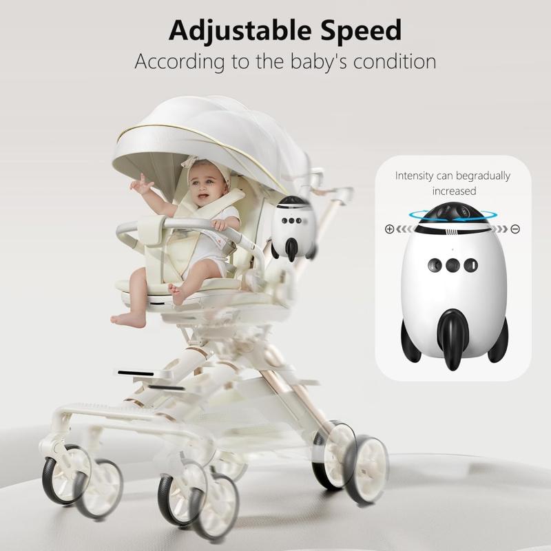 Baby Rocking Chair, Baby Vibration Soother, Gentle Shaking for Any Stroller, Noise Machine, 11 Sounds, Adjustable Speed, Sleep Aid