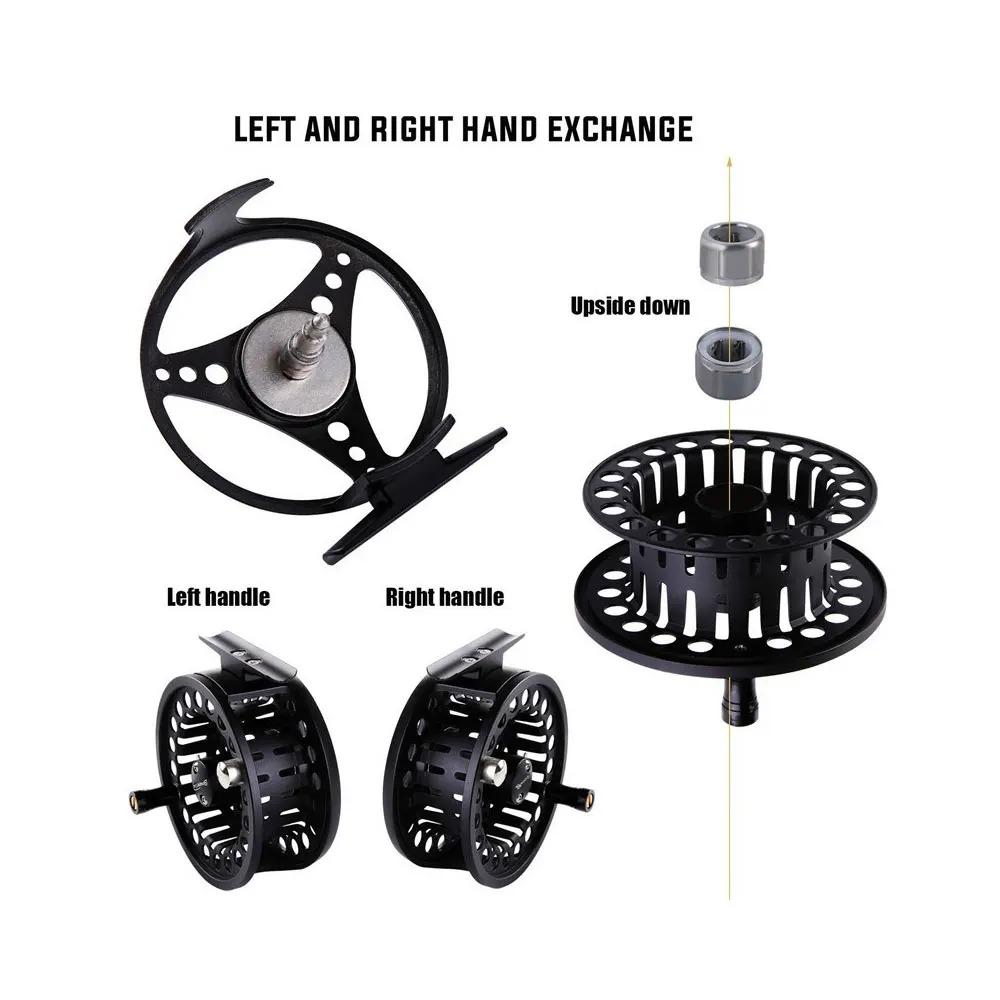 Precision Cnc Machined Fly Fishing Reel: Lightweight Aluminum Casting, Magnetic & Centrifugal Dual Brake System. Saltwater & Freshwater Ready for Ice Fishing and Streams. Two Sizes Available.