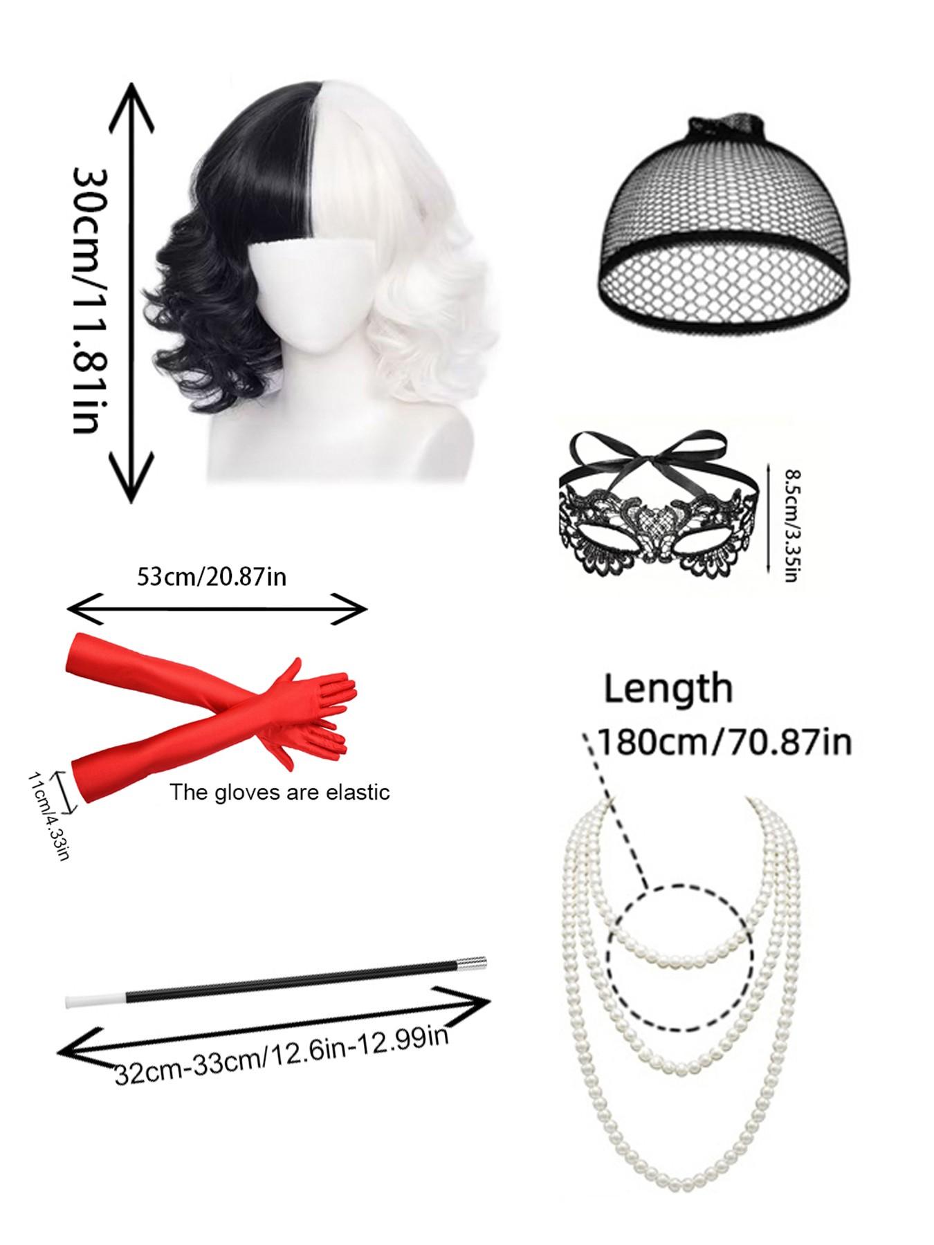 6-Piece Witch Costume Set, Fun Cosplay Props, Party Accessories, Summer New Arrival, Colorblock Design, All Seasons