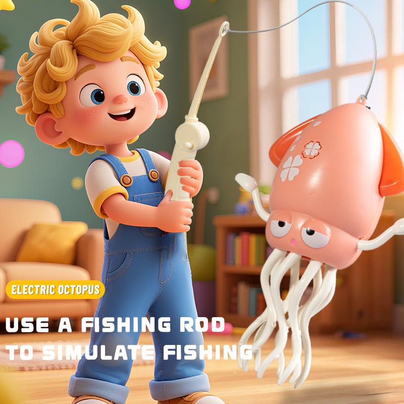 Electric Dancing Octopus Baby Toys|Crawling Octopus Tummy Time Sensory Toys for Kids 3-6 Years old|Automatic Swing Squid Toy with Lighting and Music|Birthday Gifts for 3 4 5 6 7 8 Year Old Boys Girls