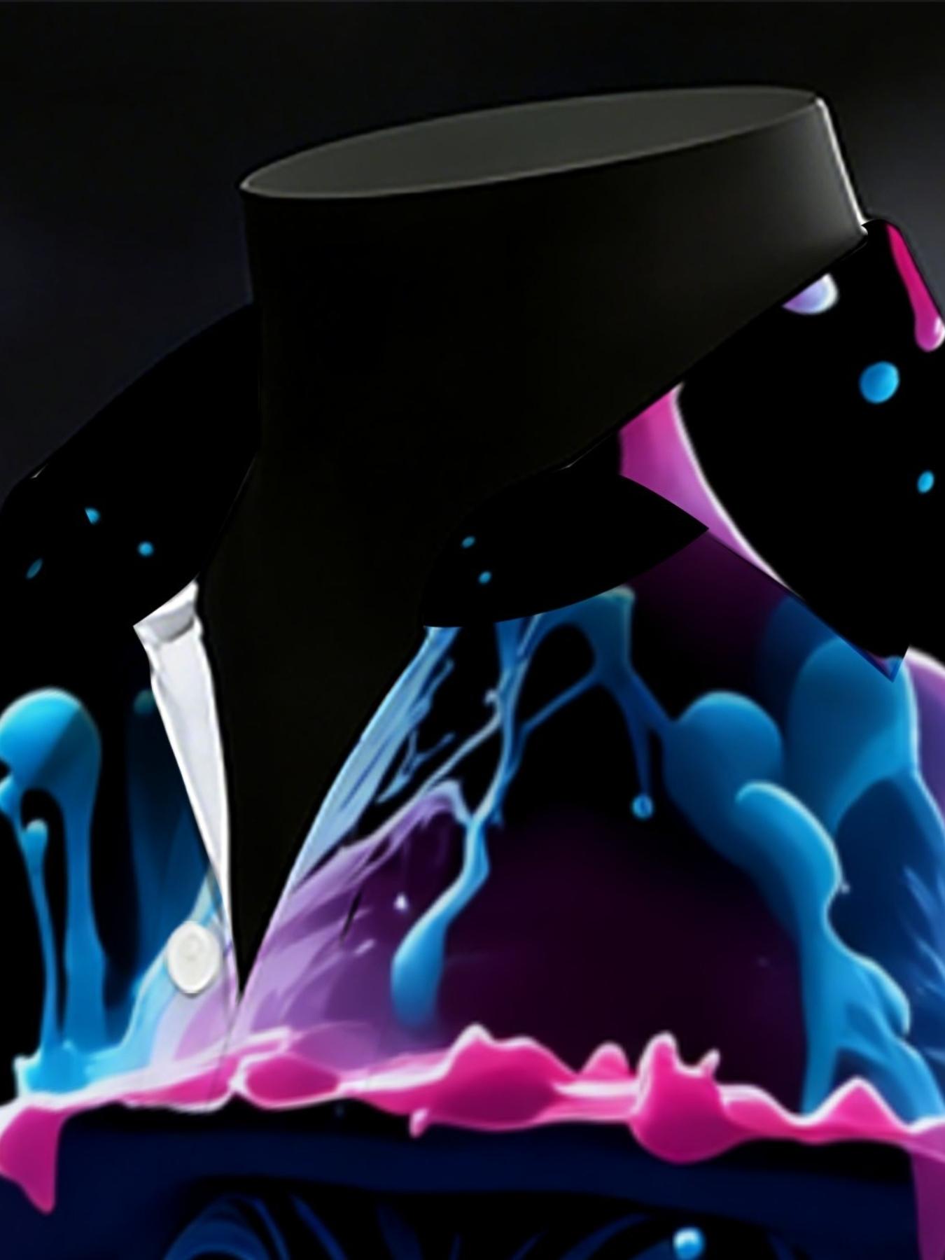 Men's Summer Long Sleeve Shirt Fashion Casual with a Freddy Krueger-style neon horror splatter print Button Shirt