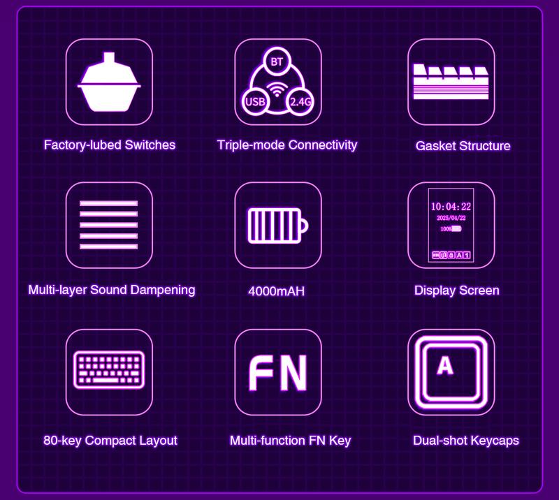 [New]AULA S75 PRO Wireless Mechanical Keyboard with Screen&Knob(Black Pink), Tri-Mode 2.4G USB-C Bluetooth PBT Keycaps Creamy Sounding 75% Hot Swappable Gaming Keyboard with Pre-lubed Switches, RGB Backlit, PC Gaming Keyboards TikTokshopBacktoschool