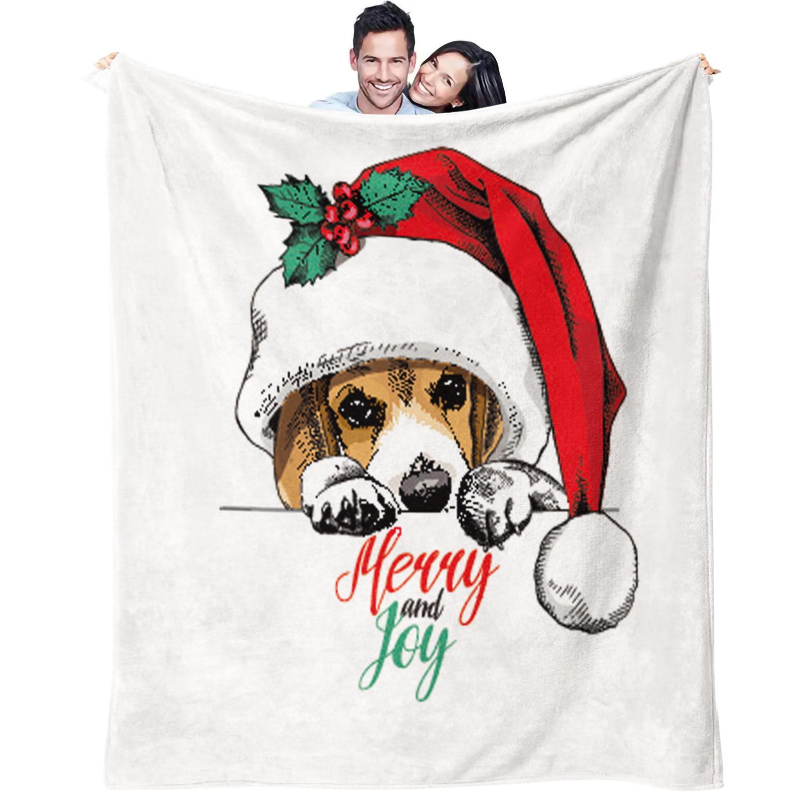 Christmas Dog Pattern, suitable for children and adults as Christmas holiday gifts, soft, warm and lightweight plush blanket, suitable for bed, sofa, car, room decoration