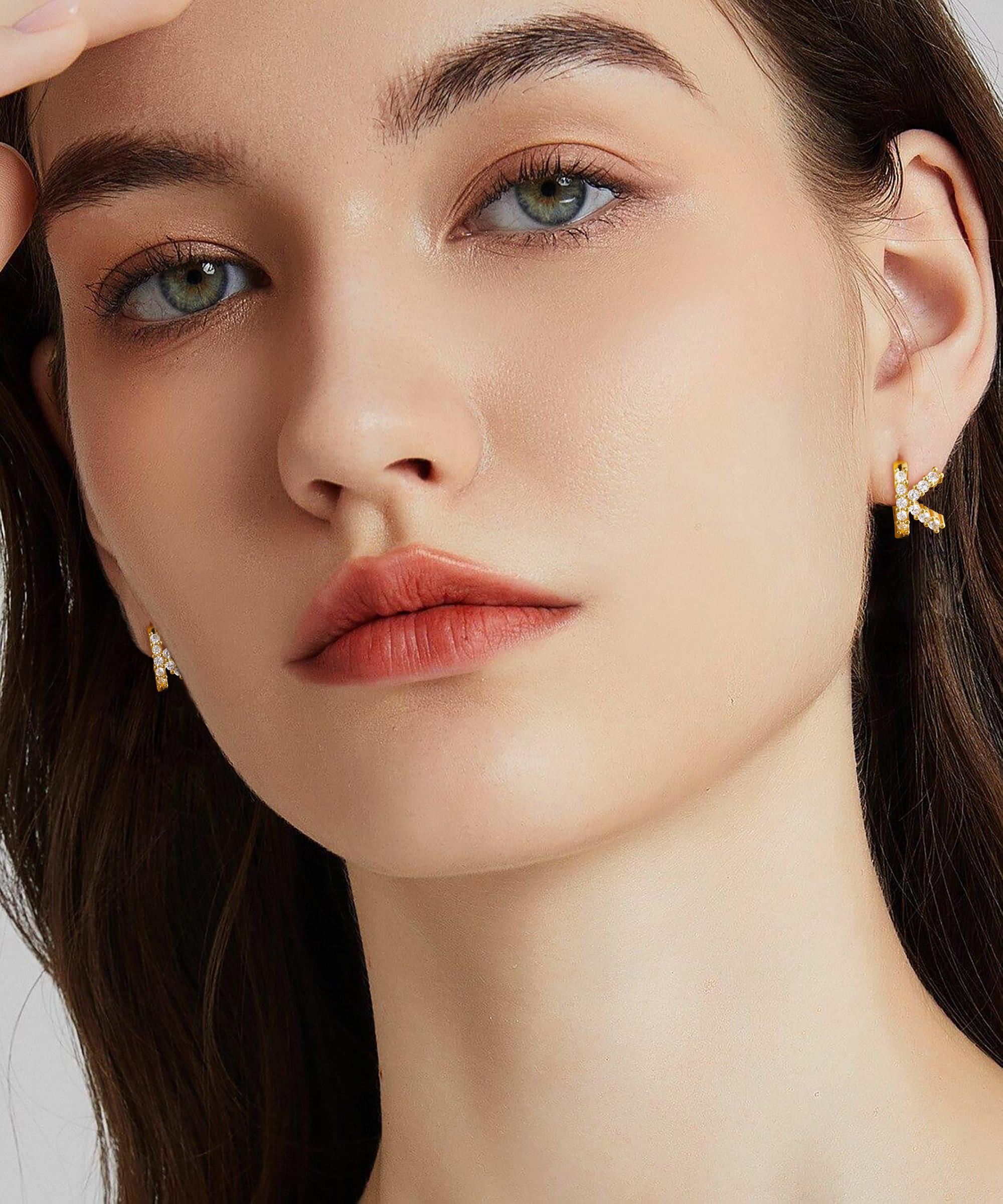 Tewiky Earrings For Women Fashion letter CZ Design Earrings For Daily life outfits All Match For Outdoorfun For Christmas Gift Tewiky Earrings For Women Fashion letter CZ Design Earrings For Daily life outfits All Match For Outdoorfun For Christmas Gift