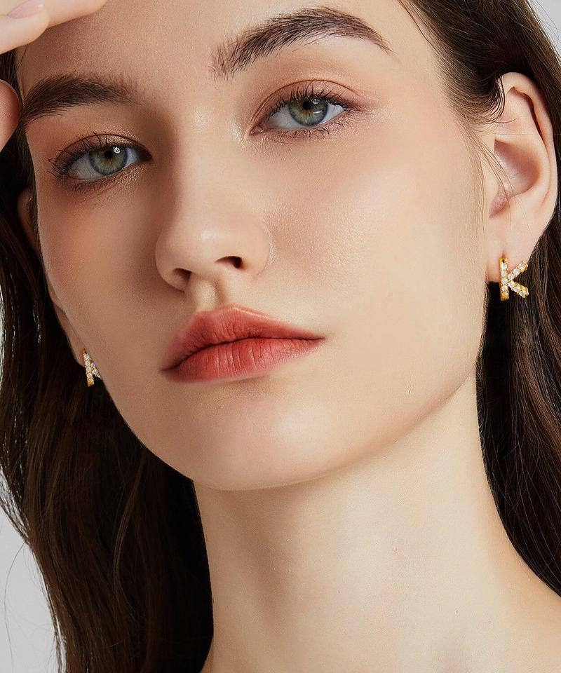 Tewiky Earrings For Women Fashion letter CZ Design Earrings For Daily life outfits All Match For Outdoorfun For Christmas Gift Tewiky Earrings For Women Fashion letter CZ Design Earrings For Daily life outfits All Match For Outdoorfun For Christmas Gift