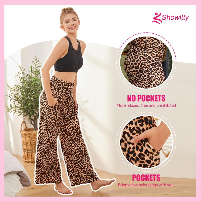 SHOWITTY 3 Pack Plus Size Women's Pajama Pants-Soft Comfy Casual Yoga Wide Leg Pants Casual Daily Wear Comfortable Fit