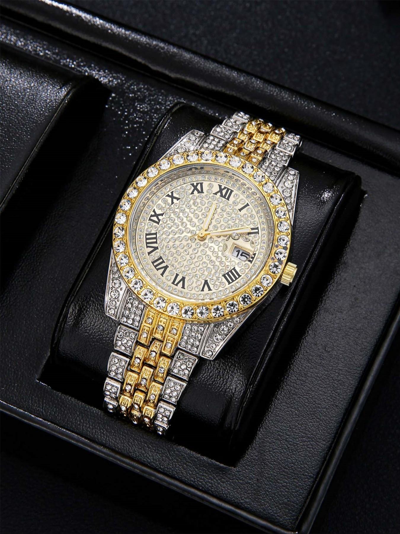 Stylish Men's Watch Set 3pcs, Includes Sunglasses and Beads, Perfect for Daily Use, Ideal Gift for Holidays and Special Occasions