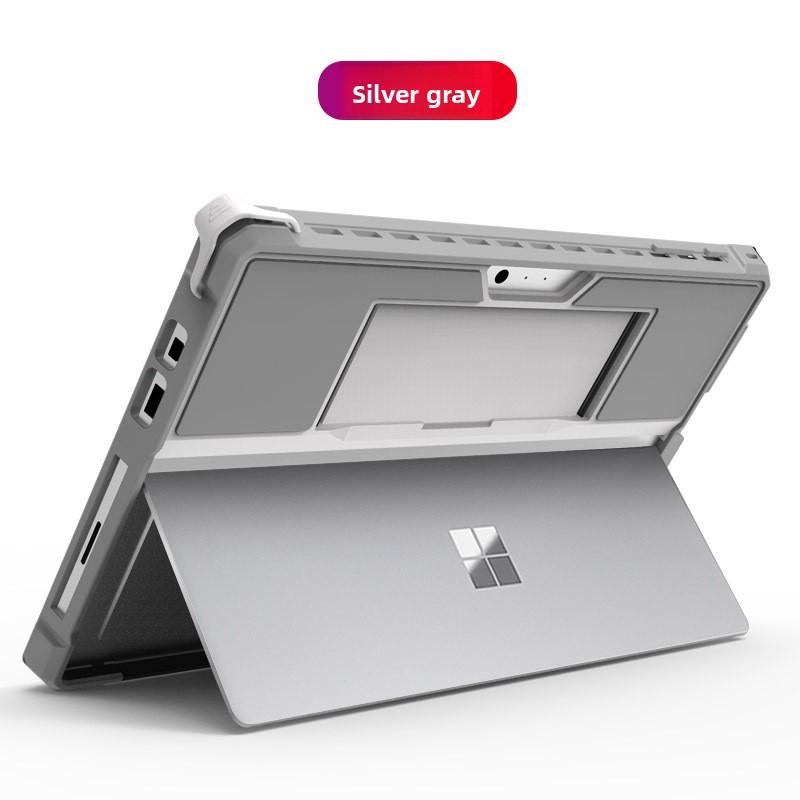 Shockproof Silicone Case for Microsoft Surface Pro 3/4/5/7, Surface Go 1/2/3/4, Full Body Protective Cover with Built-in Kickstand & Pen Holder, Rugged Soft TPU Shell for Surface Tablet, Compatible with Type Cover Keyboard