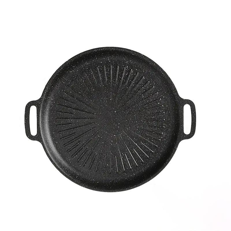 34cm Rice Stone Grill Plate, Sun Plate, Korean BBQ Plate, Suitable for Gas Stoves & Induction Cookers, Non-Stick, Outdoor Barbecue Essential Tool