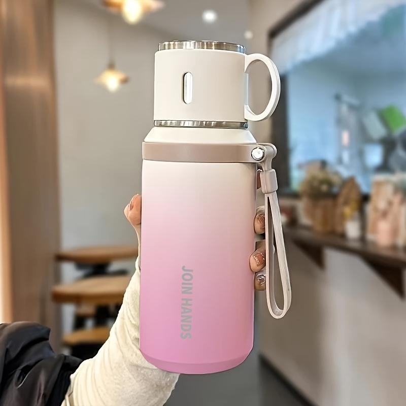 316 Stainless Steel Vacuum Insulated Sports Water Bottle, Gradient Color, with Lid, Tea Filter, Handle, 700ML/24oz, Outdoor Travel Mug