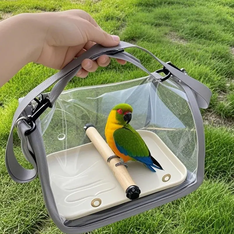 Portable Pet Travel Bag, Parrot Pigeon Bird Hamster Carrier, Handheld Shoulder Backpack, Breathable Anti-Escape Lightweight Pet Box, Outdoor Animal Carrier