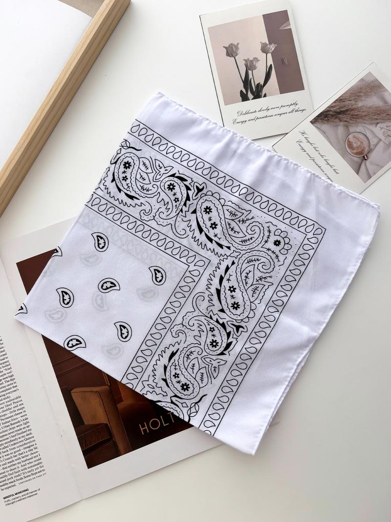 Geometric & Paisley Print Bandana, Unisex Soft Breathable Scarf, Casual Fashion Accessory for All Seasons, Ideal for Daily Wear