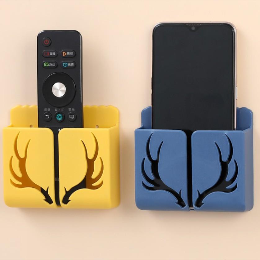 Wall-Mounted Remote Control Storage Box, Phone Charging Stand, Office Supplies Organizer, Convenient Hanging Compartment, 1pc