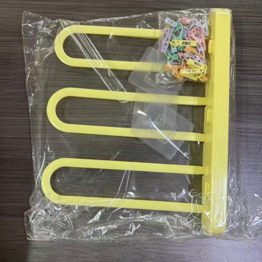 Folding Clothes Drying Rack - Wall-mounted Clothes Hanger with Clips, Space-saving Vertical Drying System, Suitable for Indoor / Balcony / Shower Room Use.