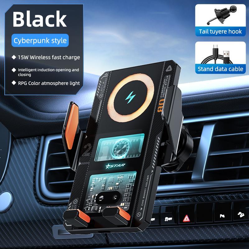 Wireless Car Charger 15w Fast Charging, Auto Clamping Vent Mount Holder for iPhone Samsung Huawei Xiaomi Android Phones