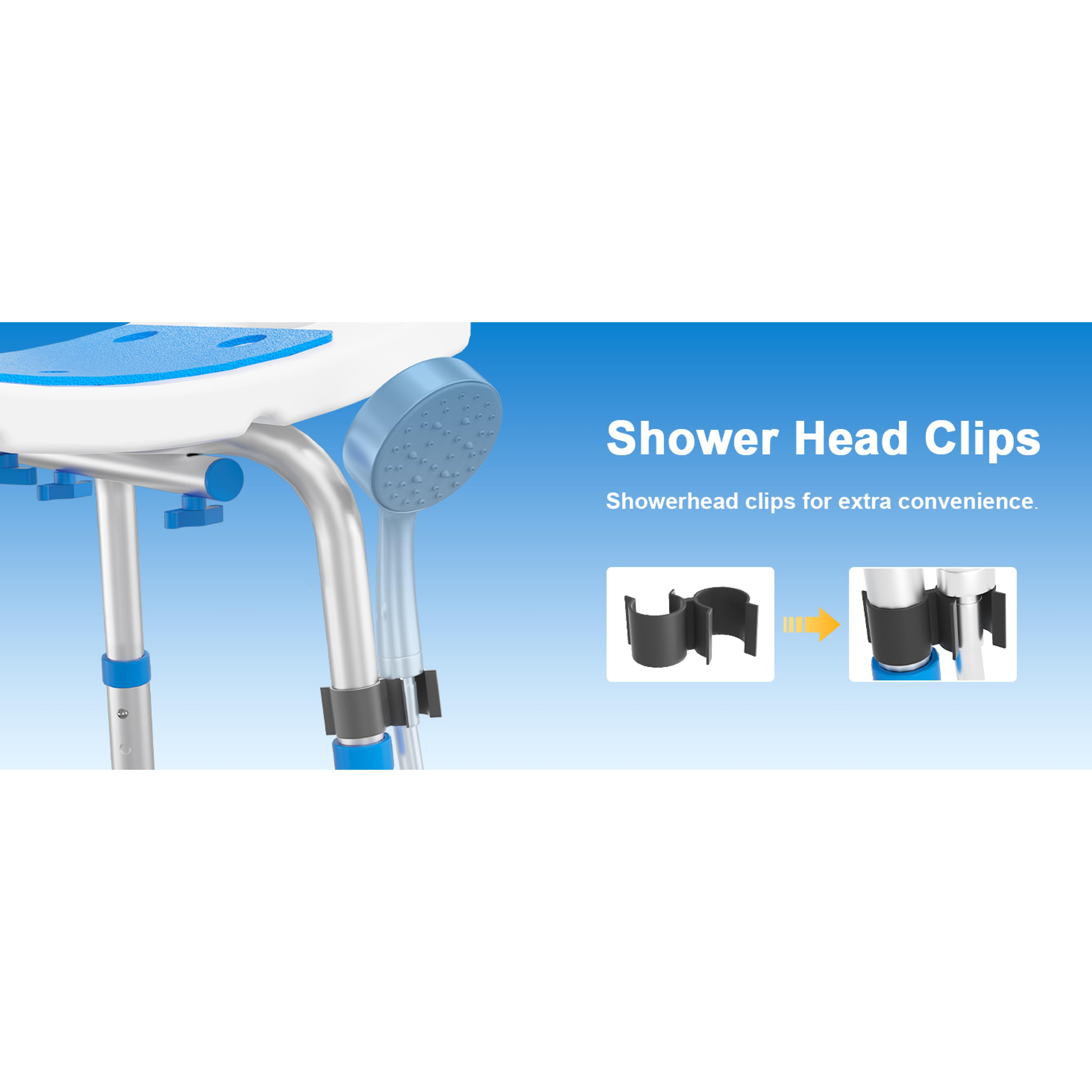 Heavy-Duty Aluminum Alloy Shower Chair with Removable Back, 400lb Bath Seat with Side Handles, Single-Person Safety Bath Stool for Seniors
