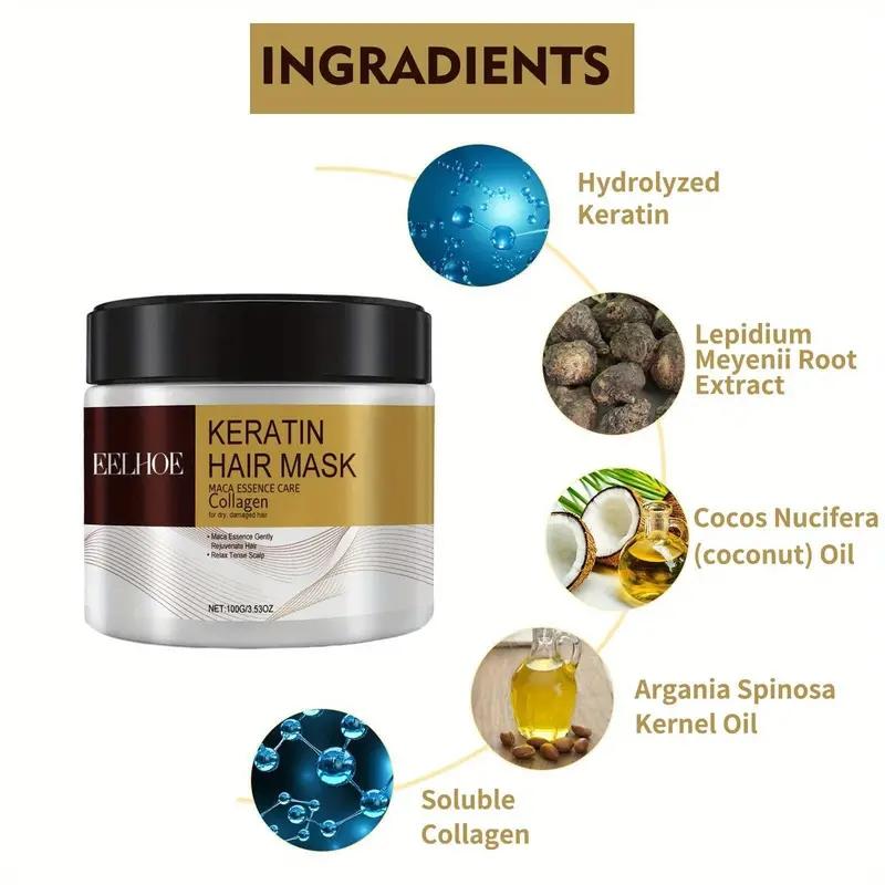 Eelhoe Collagen Hair Oil, Repair Split Ends, Improve Hair Quality, Nourish and Smooth Hair, Essential Hair Care Balm, Single Item