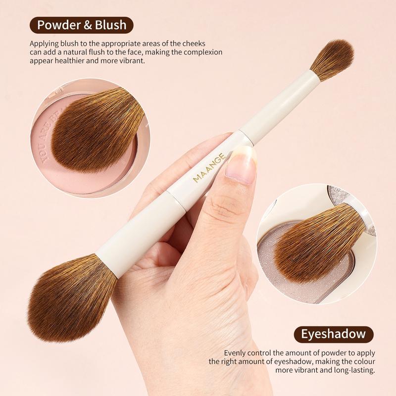 MAANGE 7pcs Soft Makeup Brushes Set with Cosmetic Bag, Foundation Brush Concealer Brush Powder Brush Contour Brush Highlighter Brush Blush Brush Eyeshadow Brush Eyebrow Brush, Makeup Blending Brush, Professional Face & Eye Makeup Kit for Daily Use