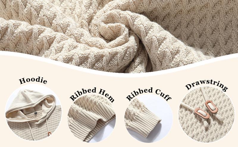 Men's Hooded Sweatshirt Hoodie Solid Knitted Pullover Long Sleeve Casual Sweater Tops Black Classic Soft Menswear Stylish Fabric Outdoor Preppy Slim Fit sweater Sports Stretchy Tights Beige Plain