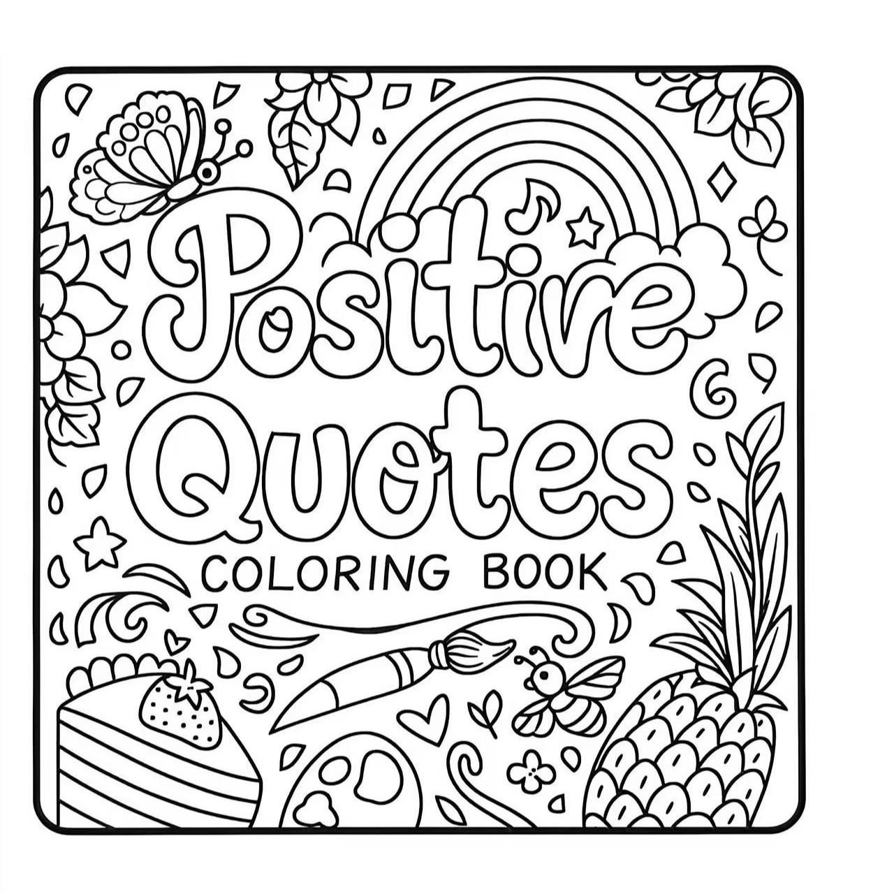 24-Page Inspirational Self-Care Paper Coloring Book, Positive, Relaxing Stress Relief, Perfect Gift for Christmas, Halloween, Birthday, Day, Mother's Day, Father's Day, Teacher's Day