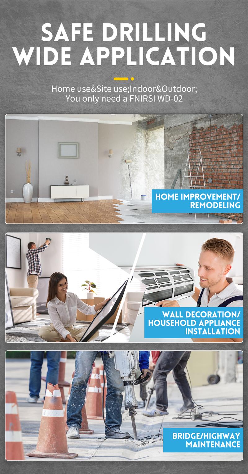 FNIRSI WD-02 Wall Detector Stud Finder Portable Precise Positioning TFT Display AC Live Cable Wires Metal Wood Stud Wall Scanner Tool Hardware with Clear Depth Gauge and Audible Alerts FNIRSI WD-02 Wall Detector Stud Finder Portable Precise Positioning TFT Display AC Live Cable Wires Metal Wood Stud Wall Scanner Tool Hardware with Clear Depth Gauge and Audible Alerts