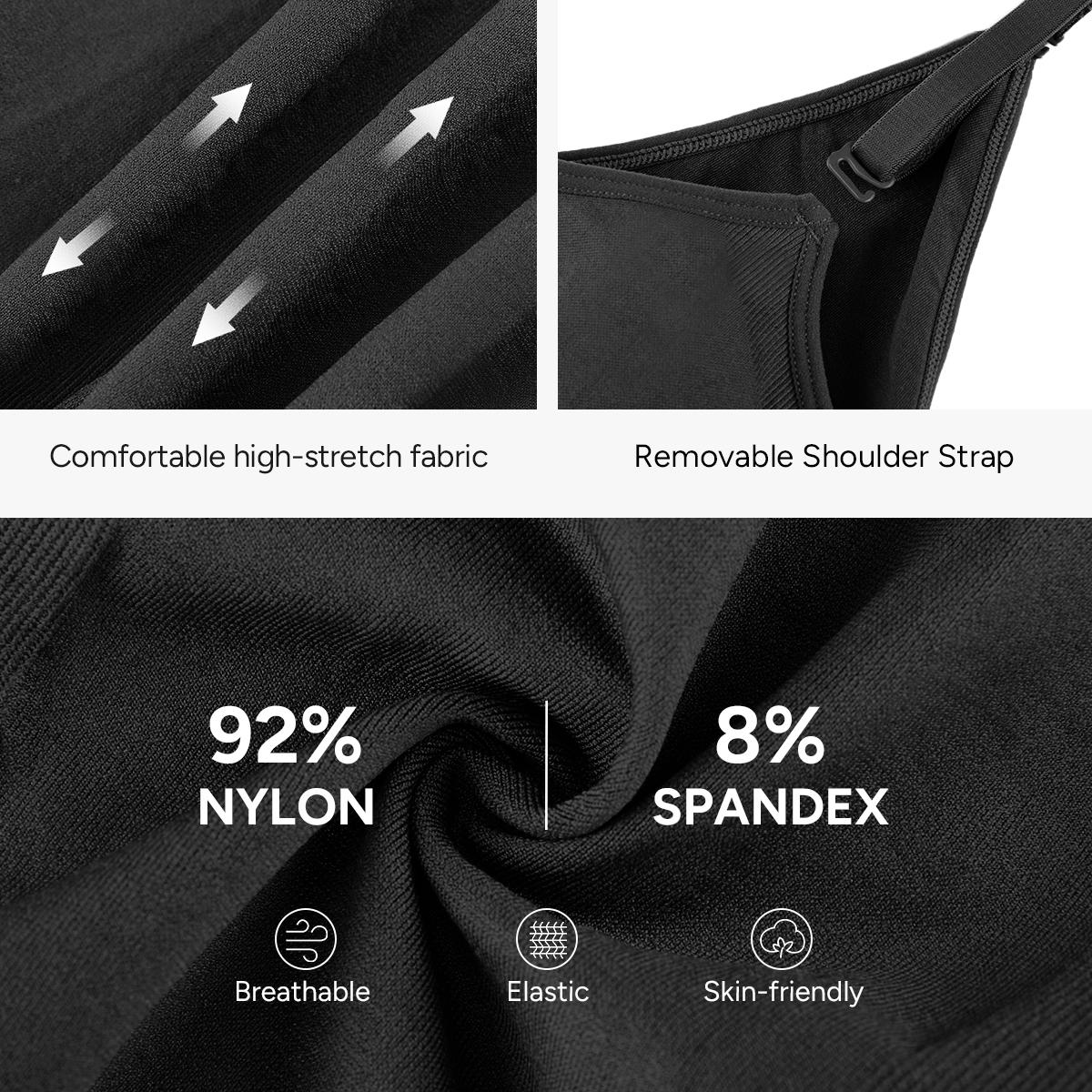 Nebility Women's Shapewear Bodysuit Tummy Control Body Shaper  Snatched Waist Body Suit Basic Compression Spaghetti Strap Womenswear