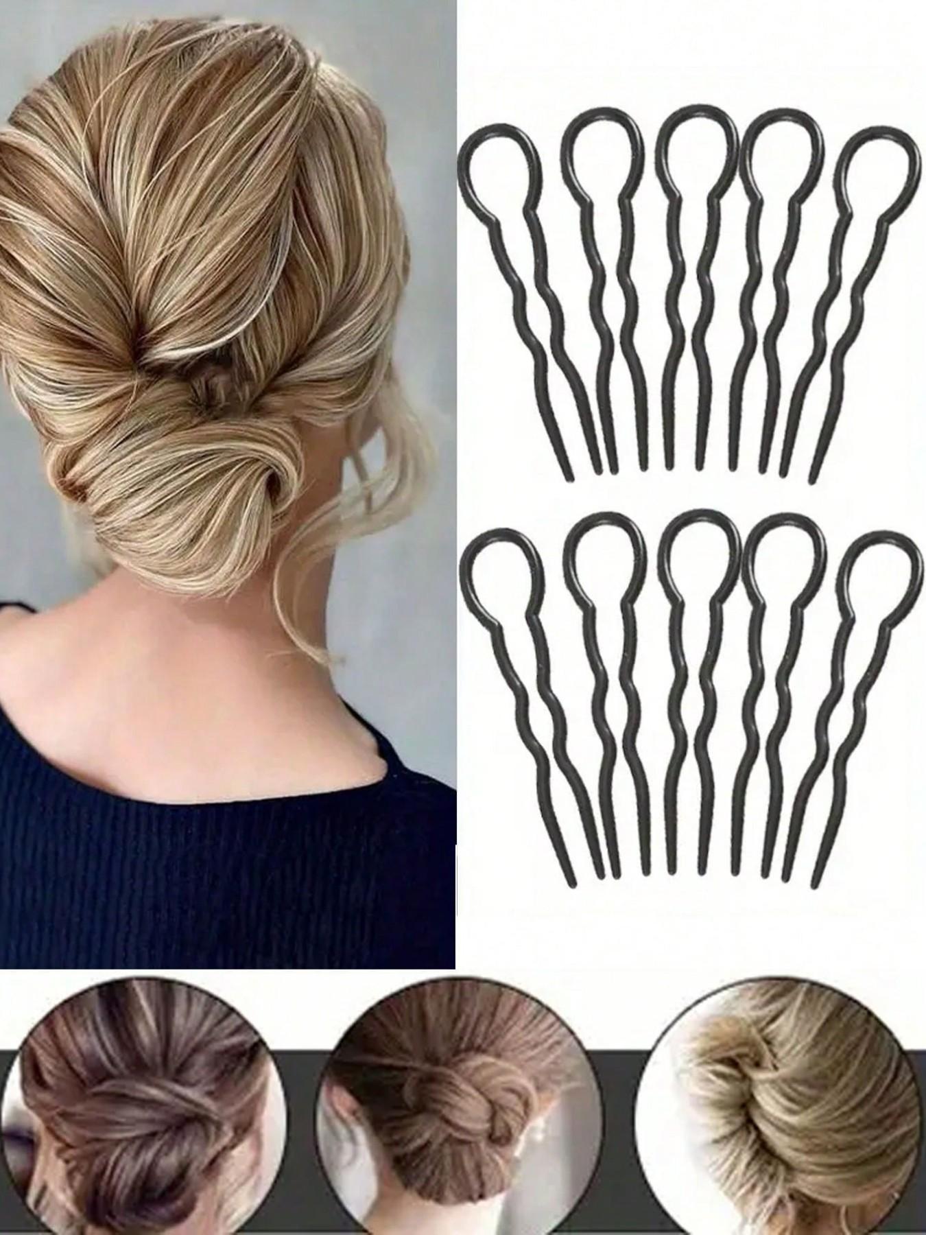 Elegant U-Shaped Hairpins, French Style Hairpin，Durable Plastic Hair Fork Sticks, Versatile Headwear Clips for Women - Ideal for Back to School Accessory, Hair Styling Clips|Minimalist Hairpins|Durable Hairpins, Hair Accessories