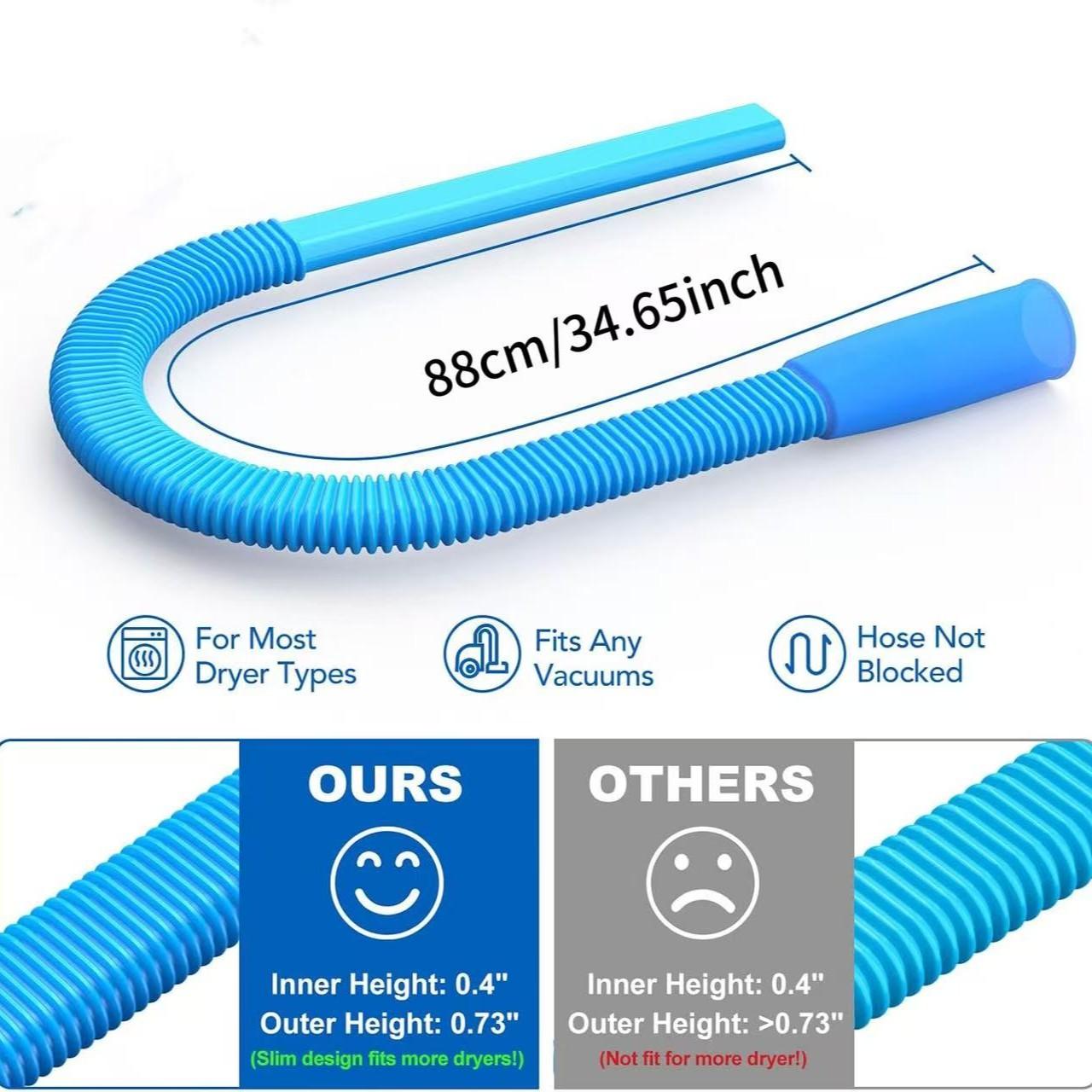 Dryer Vent Cleaning Kit, Universal Fit for Most Vacuum Cleaners, Deep Cleans Clogged Vents, Reduces Fire Hazards, Dryer Vent Cleaner Dryer Lint Vacuum Attachment with Stretch Connector Compatible with All Vacuum Cleaner Vacuum Hose Lint Remover