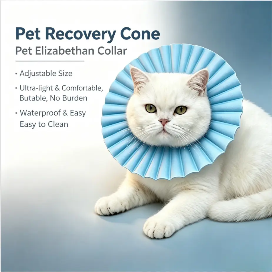 EVA Soft Flower Elizabeth Collar for Cats, Waterproof Lightweight Pet Recovery Cone Anti-Lick Anti-Scratch Cone, Adjustable Wound Healing Cone, Comfortable Pet Sun Cone Collar Prevent Pets from Biting Scratching