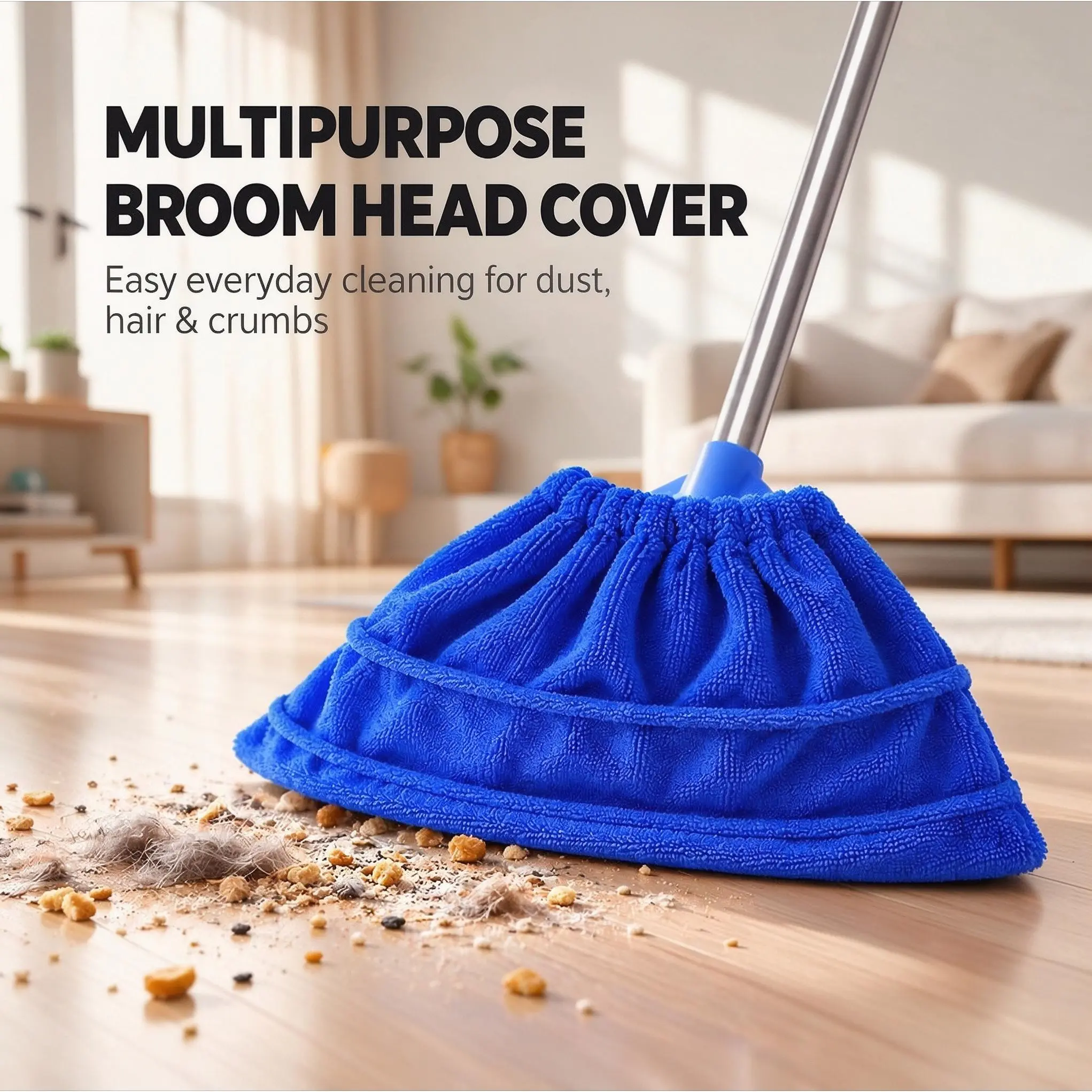 Multifunctional Magic Broom, Wet & Dry Household Floor Sweeper, Soft Bristle Cleaning Brush, Pet Hair & Dust Remover, Water Squeegee Mop for Bathroom, Kitchen & Hard Floors