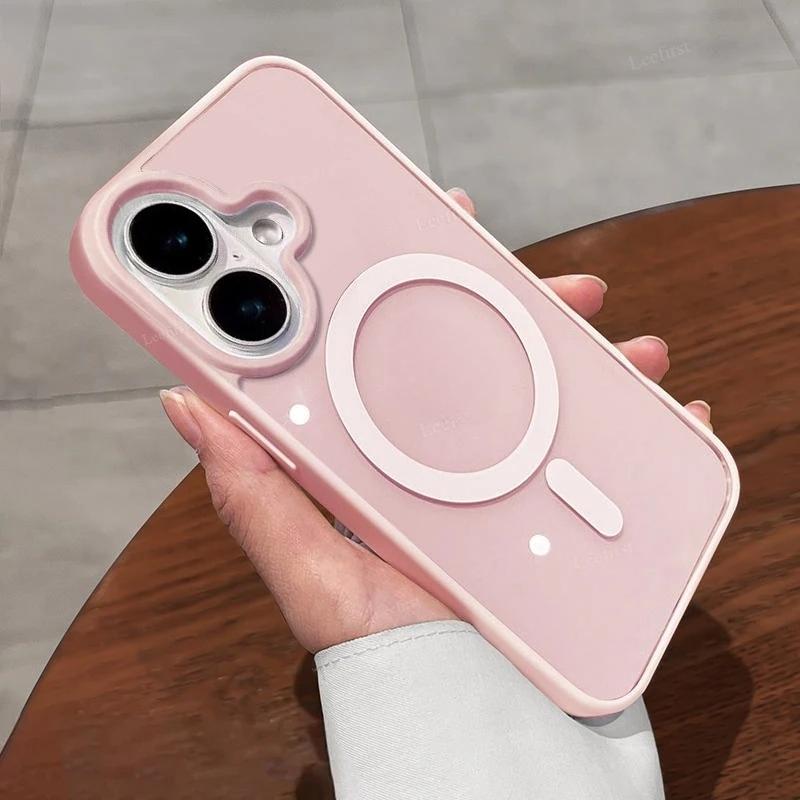 Shockproof Transparent Magnetic Case for iPhone 16/15/14/13/12/11 Pro Max and 16 Plus, MagSafe Wireless-Charging Acrylic Hard PC Cover