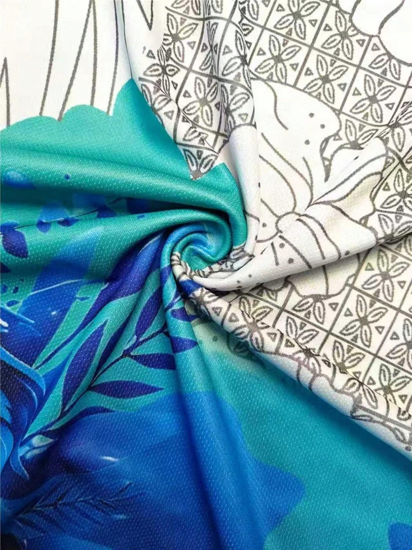 Brazilian Men's Sporty Tee & Rio Style Breathable Round Neck Top, Parrot Pattern Design, Lightweight Sweat-Wicking Fabric Ideal for Soccer Teams