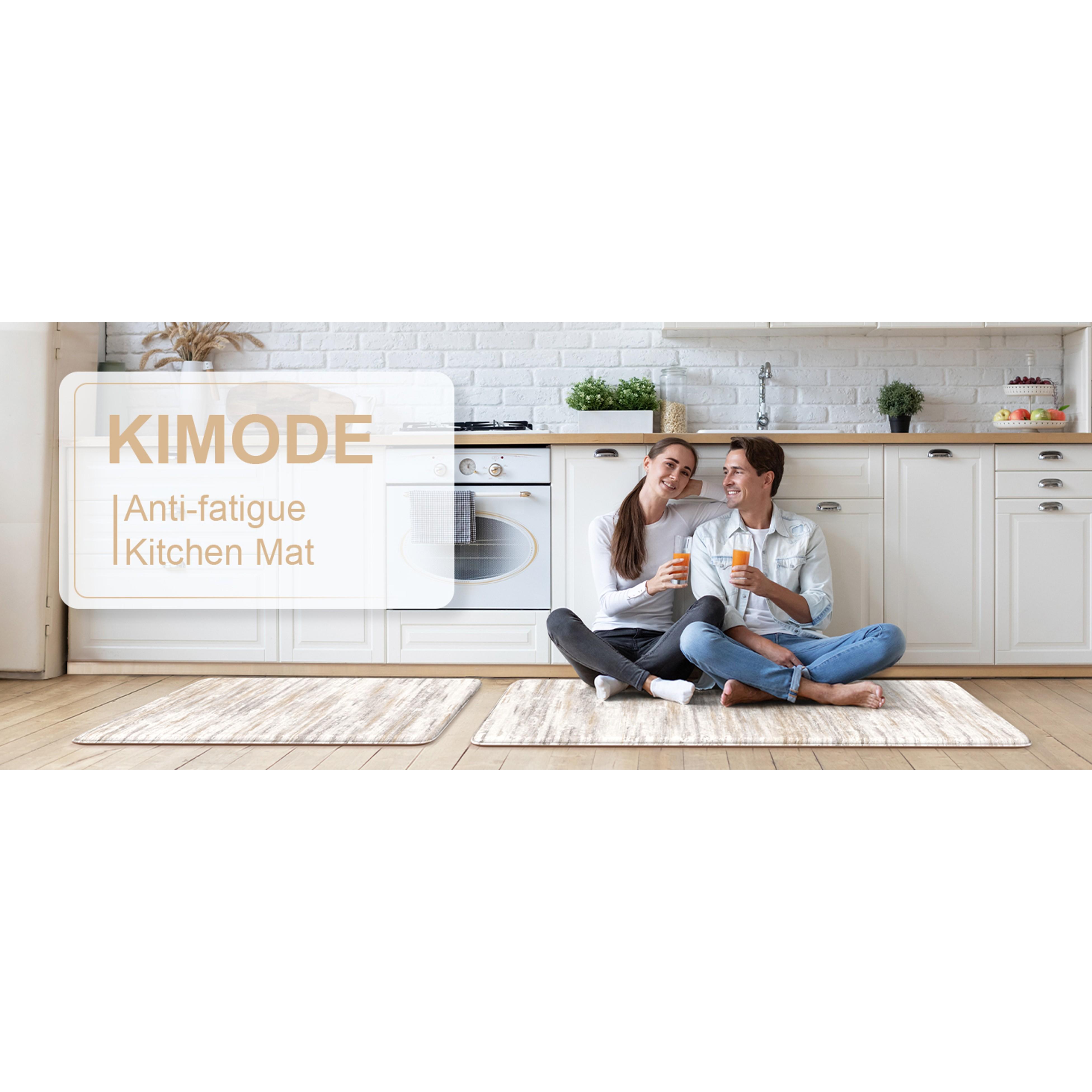 Anti Fatigue Kitchen Mats for Floor 2 Piece, Cushioned Abstract Kitchen Rugs,Memory Foam Kitchen Floor Mats, Standing Desk Mats for Laundry, Office, Sink Light Brown Multi 17"x47"+17"x29"