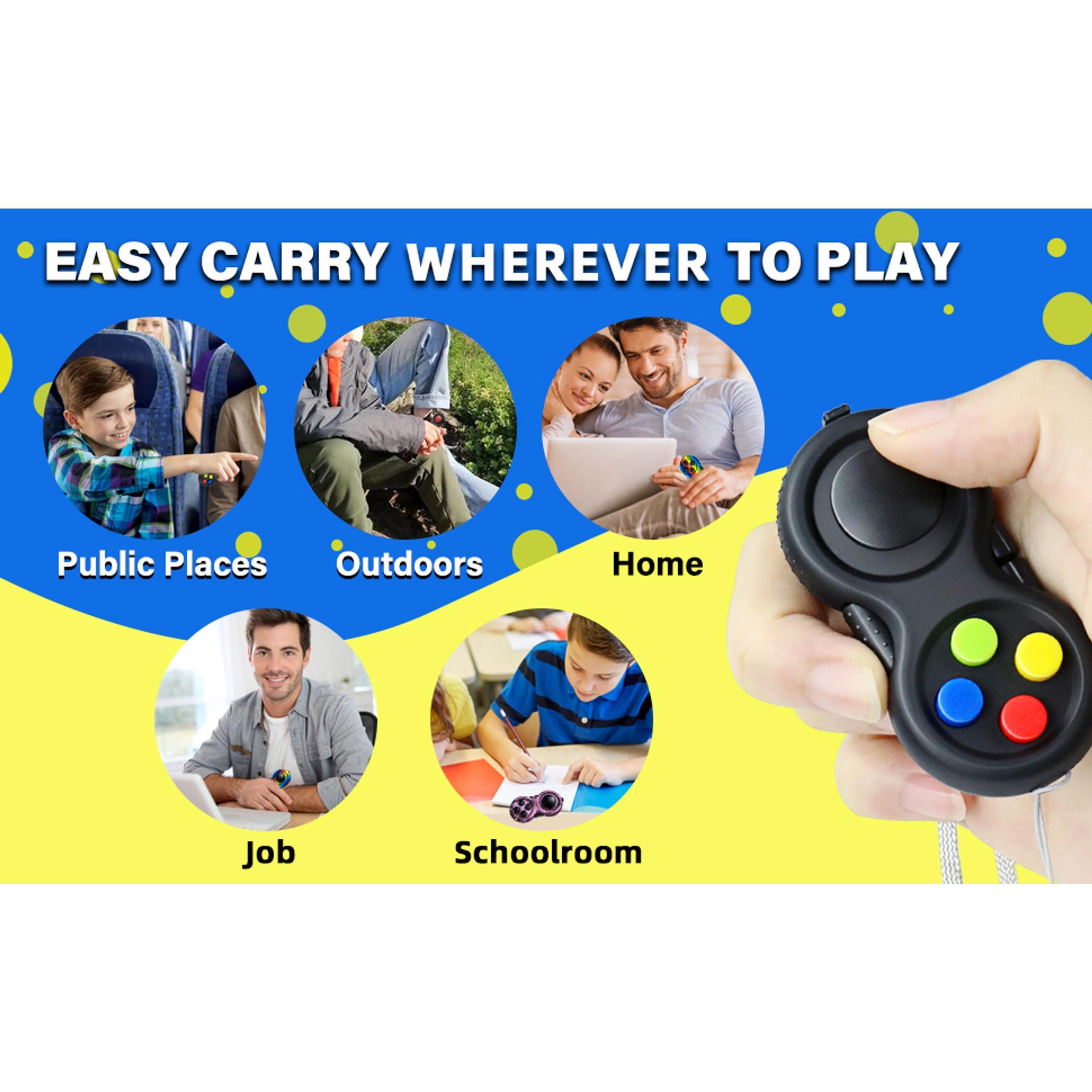 Original Fidget Toy Game, Rubberized Classical Controller Fidget Concentration Toy with 8-Fidget Functions and Lanyard - Excellent for Relieving Stress and Anxietyfidget toys