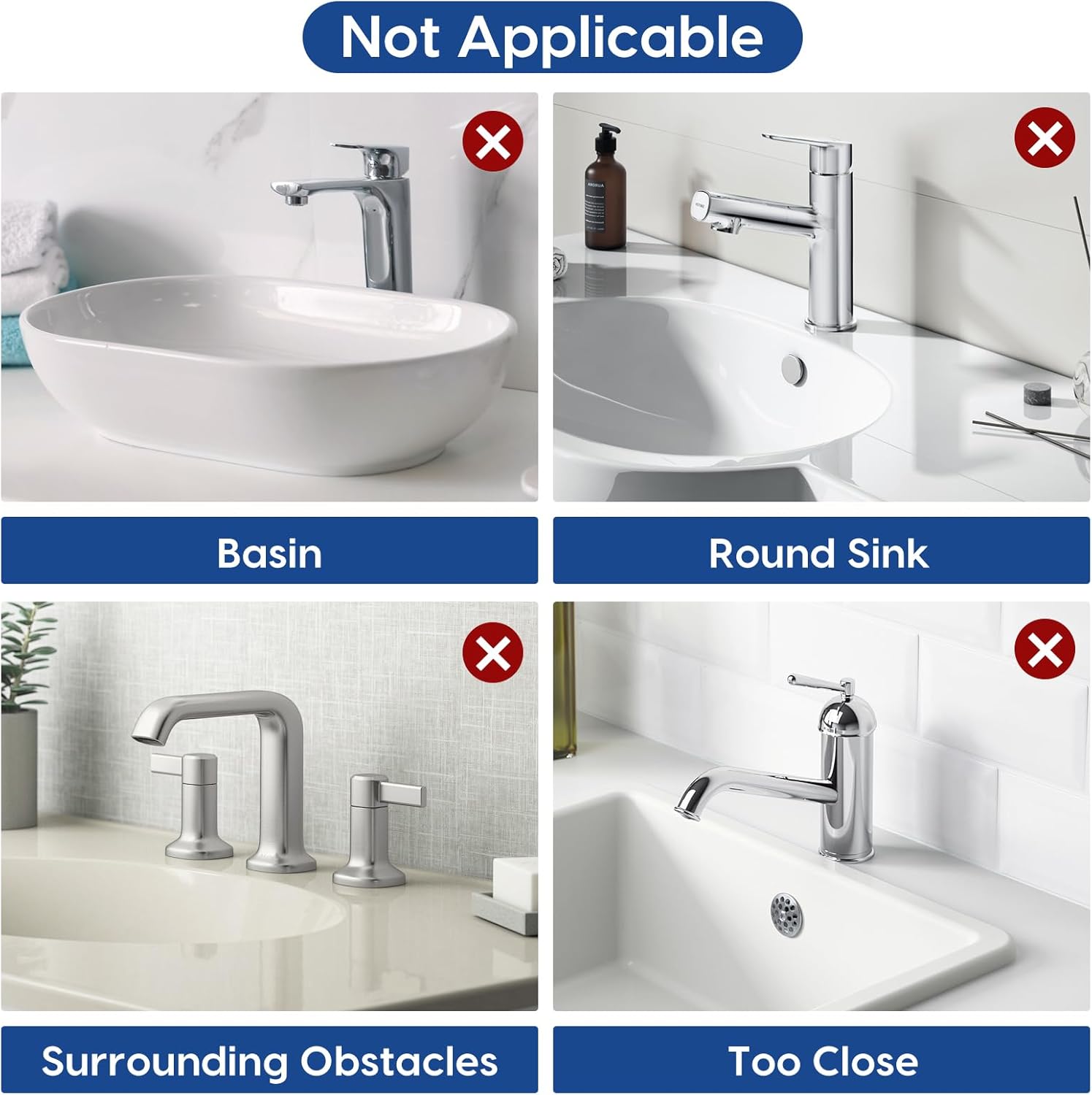 24 Inch Silicone Faucet Mat For Kitchen Sink, 5° Slope Fast Self-Draining Splash Guard, Longer Non-Slip Sink Protector, Easy Clean Kitchen Accessories, Home Organization & Countertop Protector