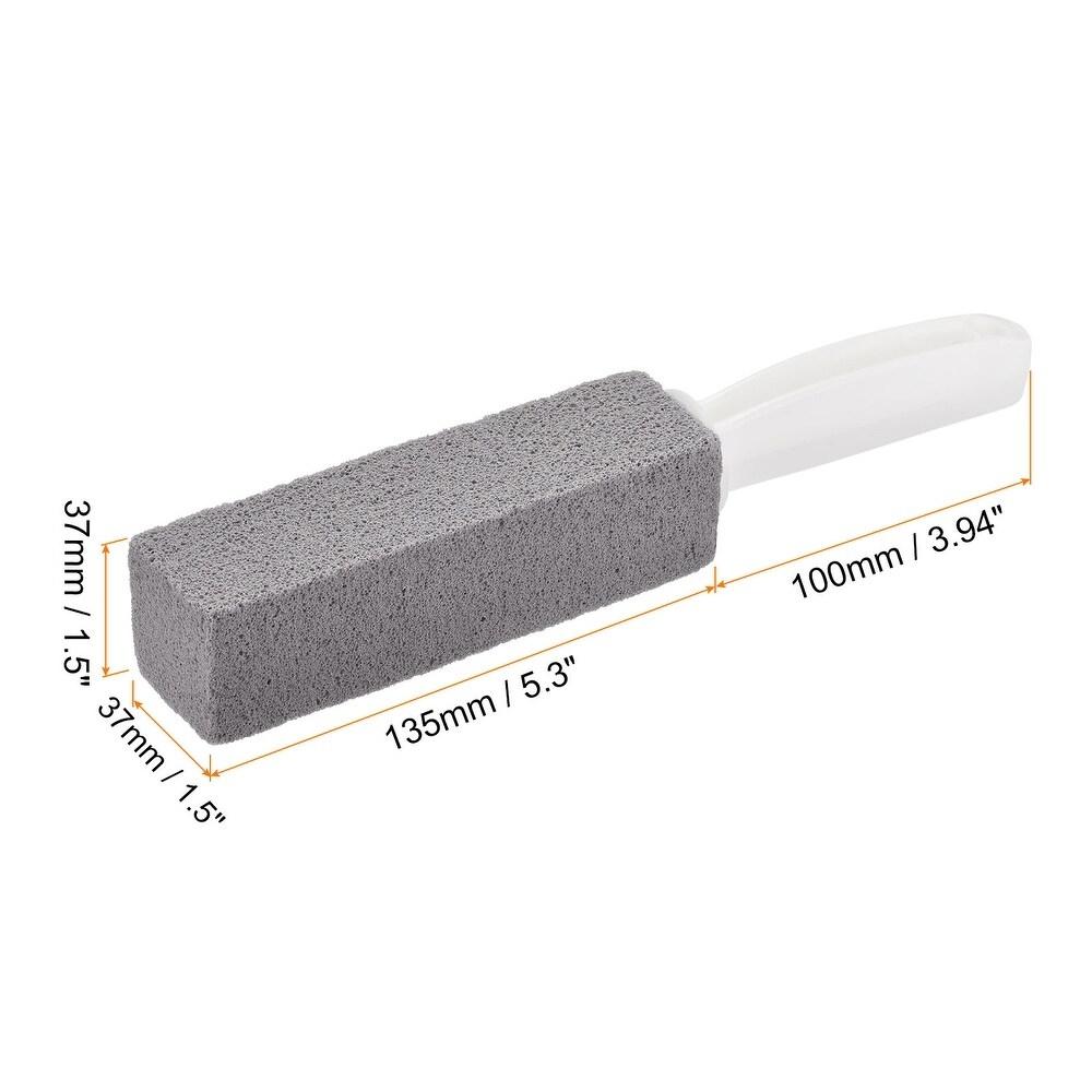Powerful Descaling Scrub Brush with Handle - Hard Water Stain & Rust Remover for Toilet, Bathtub, Kitchen Sink, Pool Tiles, Shower, Metal Faucets & Bathroom Surfaces. Multi-Surface Deep Cleaning Tool.