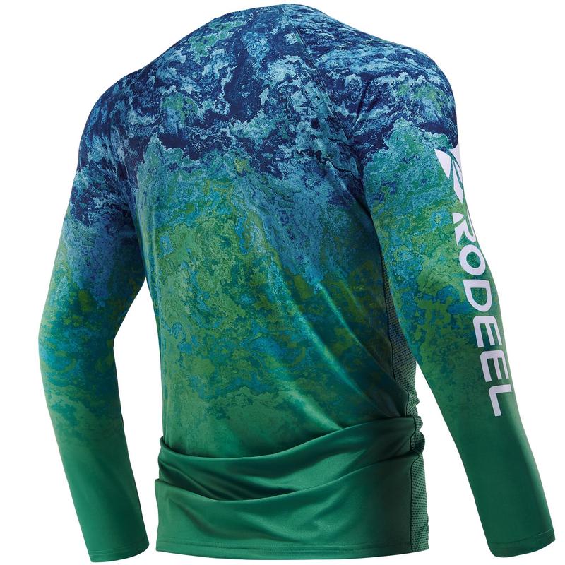 【RODEEL】905 Long Sleeve Shirts Men UPF 50+ Sun UV Protection Lightweight Quick Dry Moisture Wicking Breathable Cooling Athletic Activewear for Outdoor Sports Gym Workout Hiking Camping Running Biking Boating Construction Landscaping, Holiday Gift