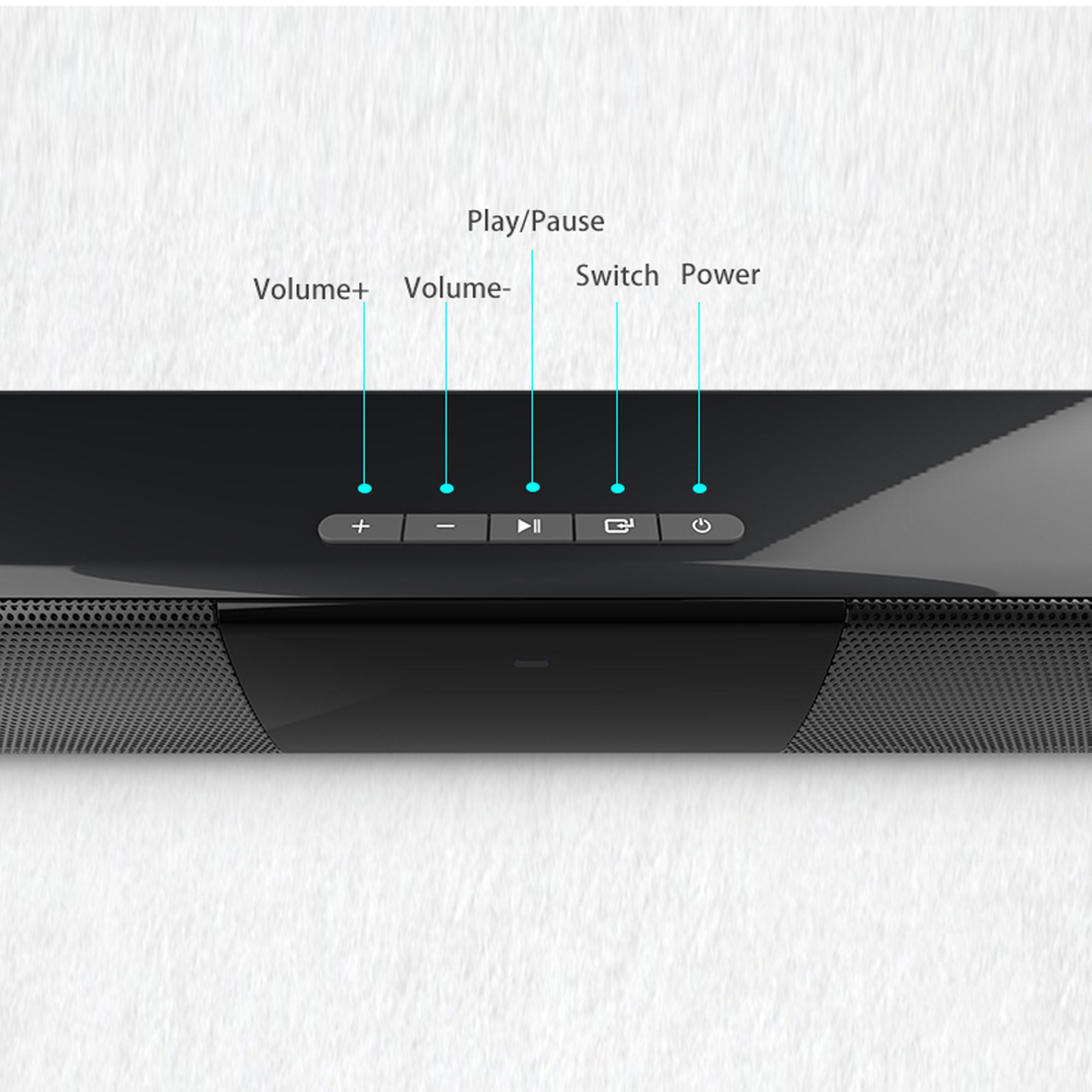 1pc Digital 2.0 Surround Sound Bar for Smart TV, High Power 4 Speaker System Bathroom Radio - Wireless Enhanced Home Theater System with Adjustable Speakers & Subwoofer, Can Be Used for PC Games Projectors, Remote Control