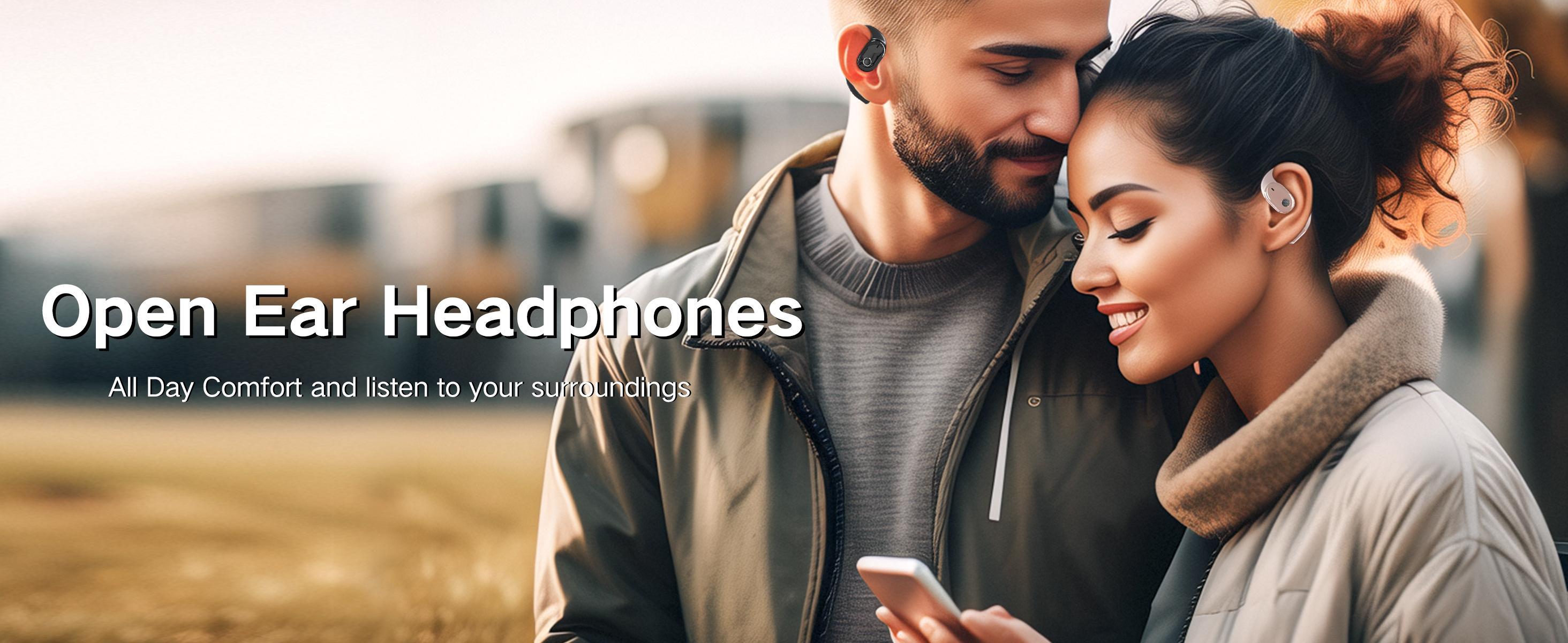 Open Ear Headphones ,True Wireless Earbuds With Bluetooth V5.4，Fast Charging,35Hrs Playtime, Waterproof for Sports, Driving, Office Headset Long Battery Life