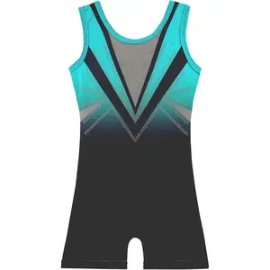 Leotard for Toddler Girls Gymnastics Shorts Sparkle Embroidery Tank Biketards One Piece