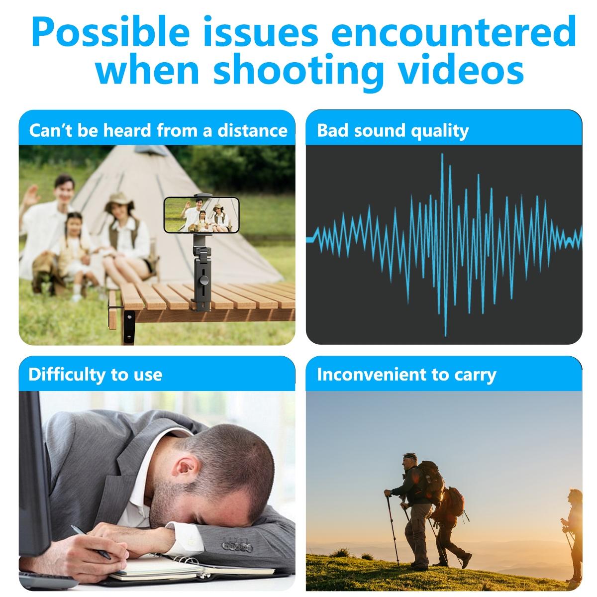 Wireless Lavalier Microphone, USB Rechargeable Lapel Mic, Ideal for Video Recording, Teaching, Interviews, Podcasts, Conferences, Vlogs, USB Streaming Mic