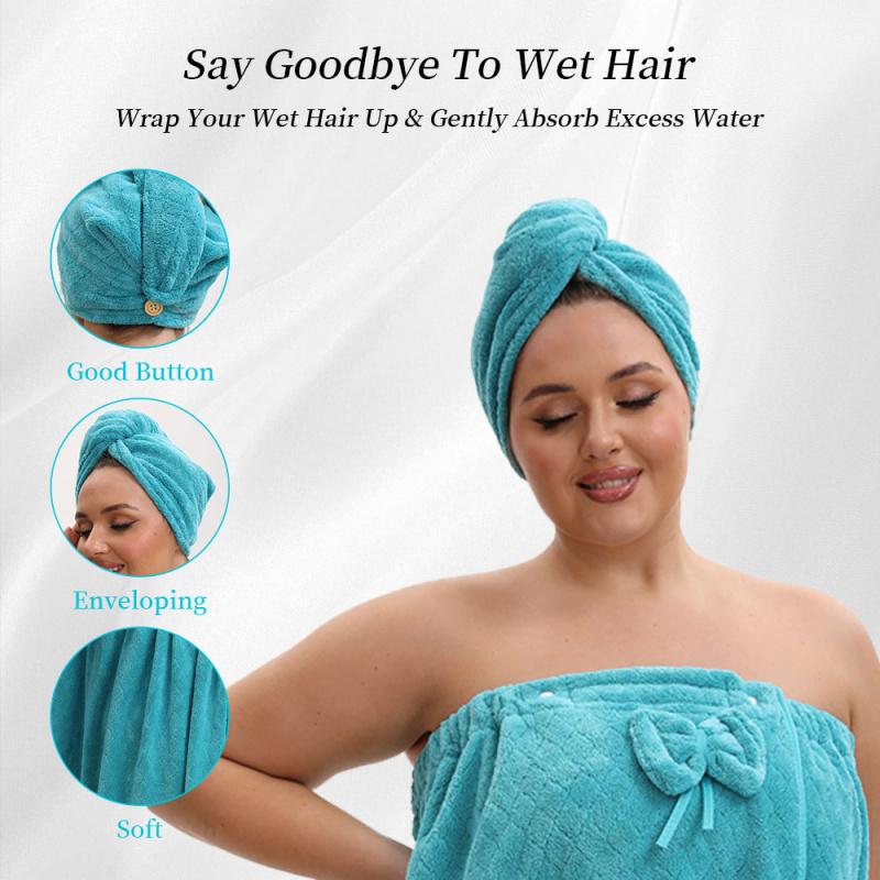 Set of 2 Includes a Large Adjustable Bath Skirt with in Sizes XXL-XXXXL (81*210Cm) And a Triangular Hair Drying Cap. Multicolored,Thickened Enlarged, Suitable for Home Use, Travel, Steam Rooms, Spas
