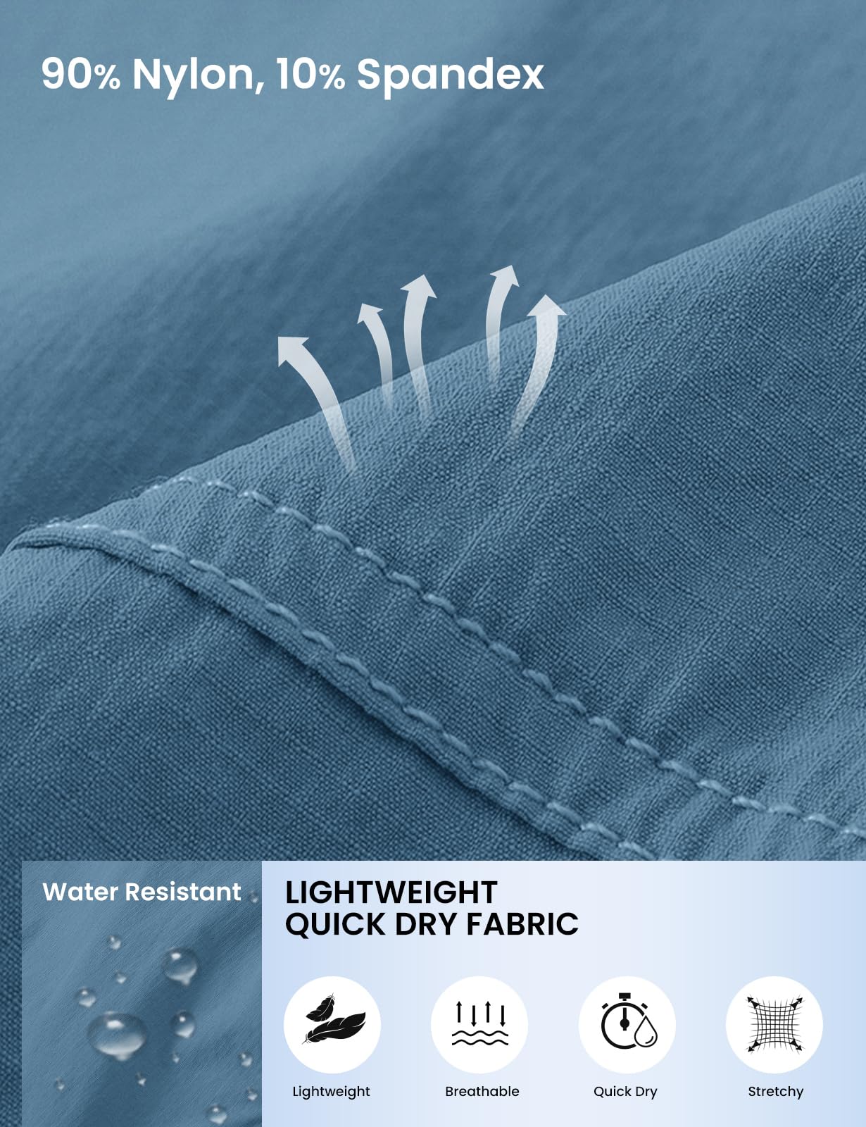 3 PACK GOPUNE Men's Hiking Cargo Shorts 9" Lightweight Water Resistant Quick Dry Work Shorts 6 Pockets for Travel Camping Tactical